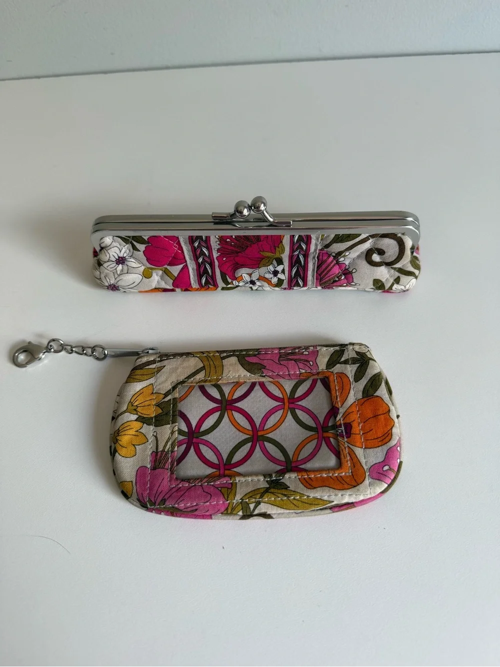 Vera Bradley Tea Garden Kiss Lock Eyeglass Case & ID Coin Purse Matching Set
